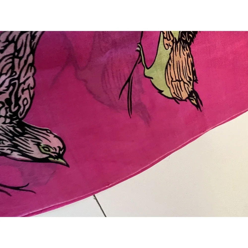 Cashmere Wrappings 100% Silk Wrap Bird Scarf Shawl 82